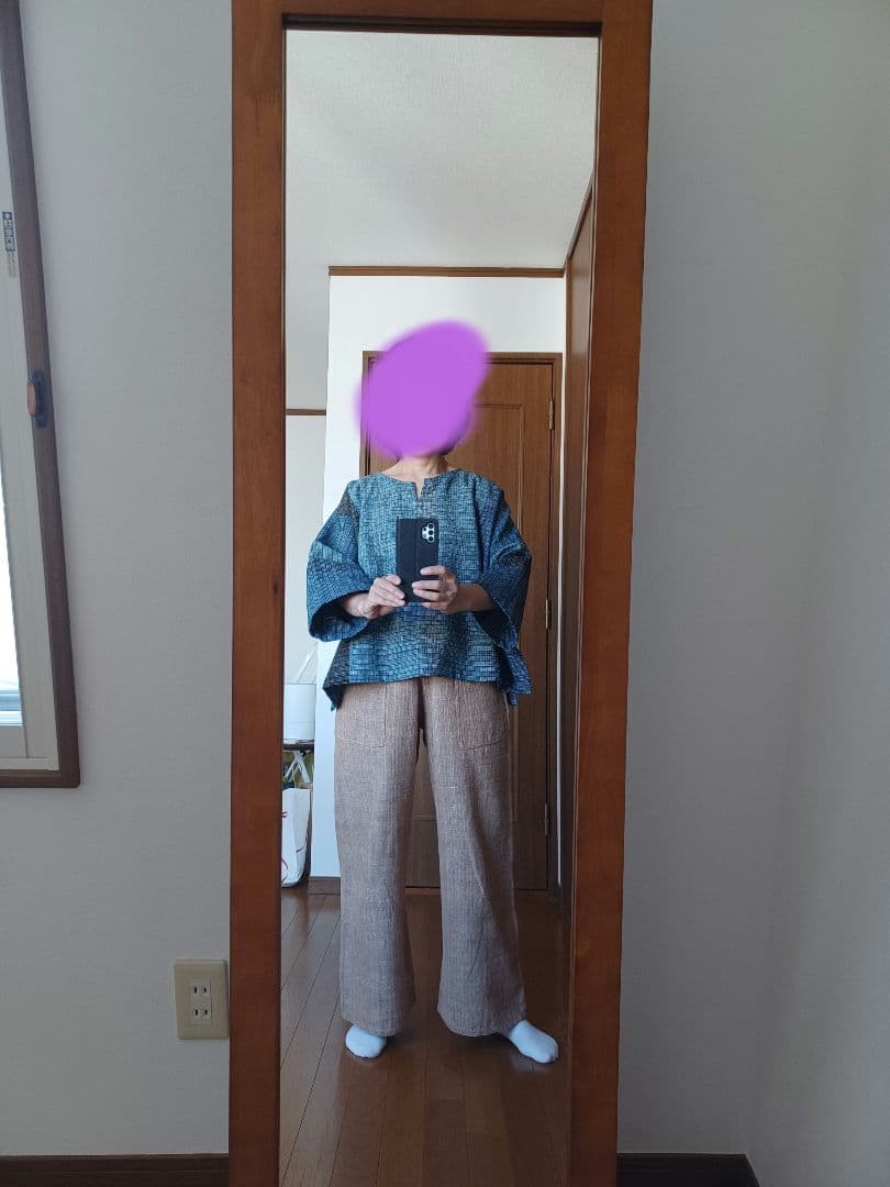 うさとの服　トップス　藍染め　手織り　コットン100%