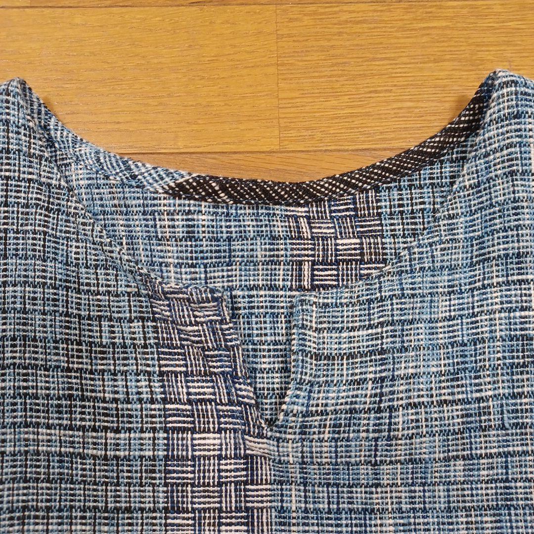 うさとの服　トップス　藍染め　手織り　コットン100%