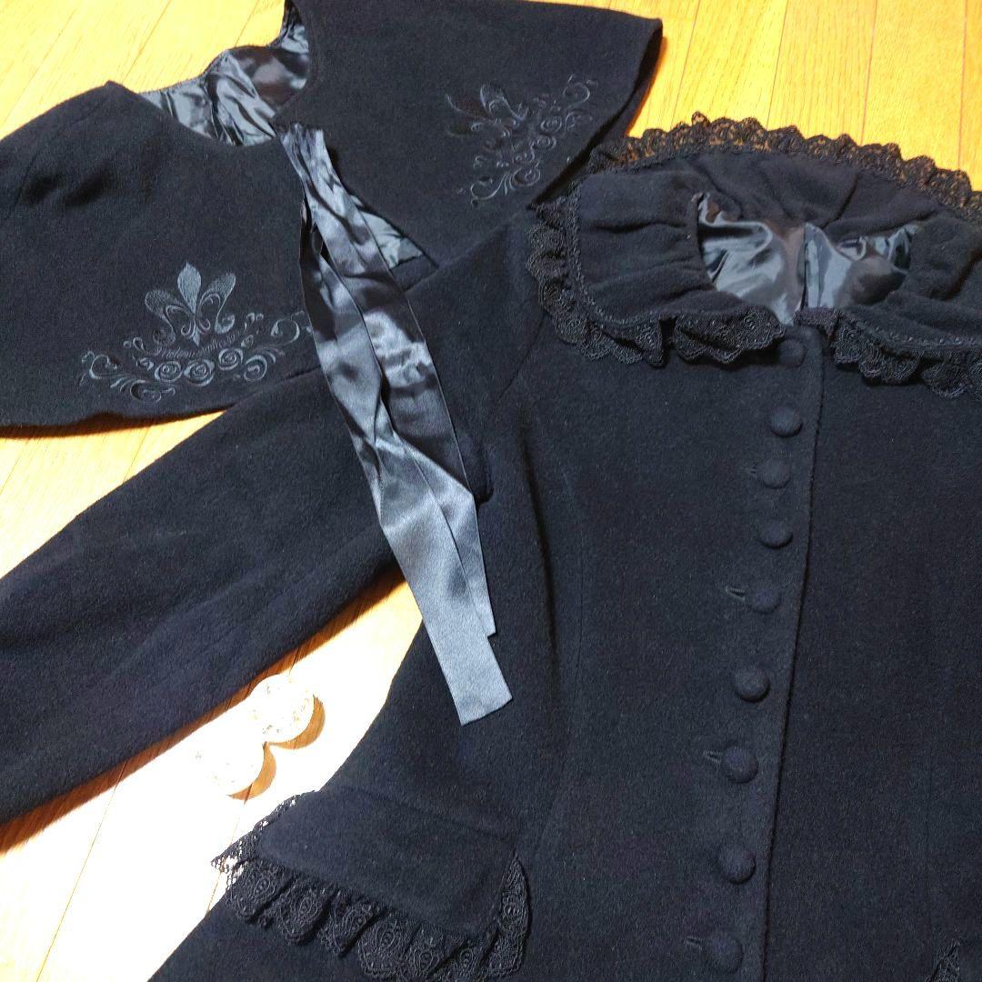 【美品】 メタモルフォーゼ ケープつき コート 黒 morphose