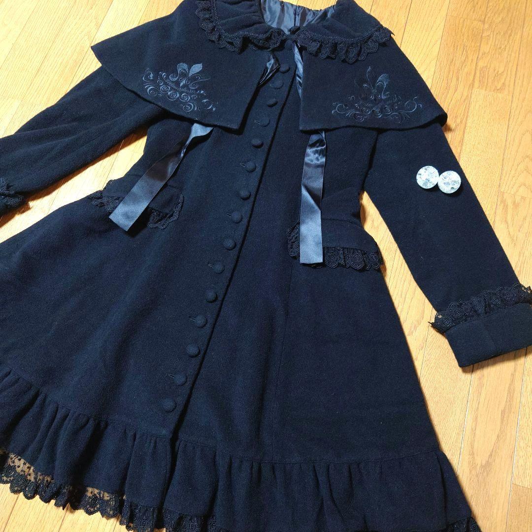 【美品】 メタモルフォーゼ ケープつき コート 黒 morphose