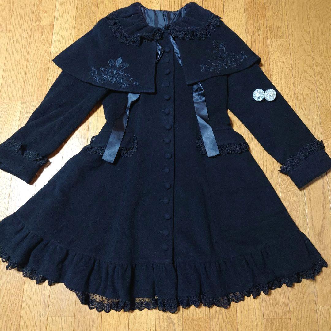 【美品】 メタモルフォーゼ ケープつき コート 黒 morphose