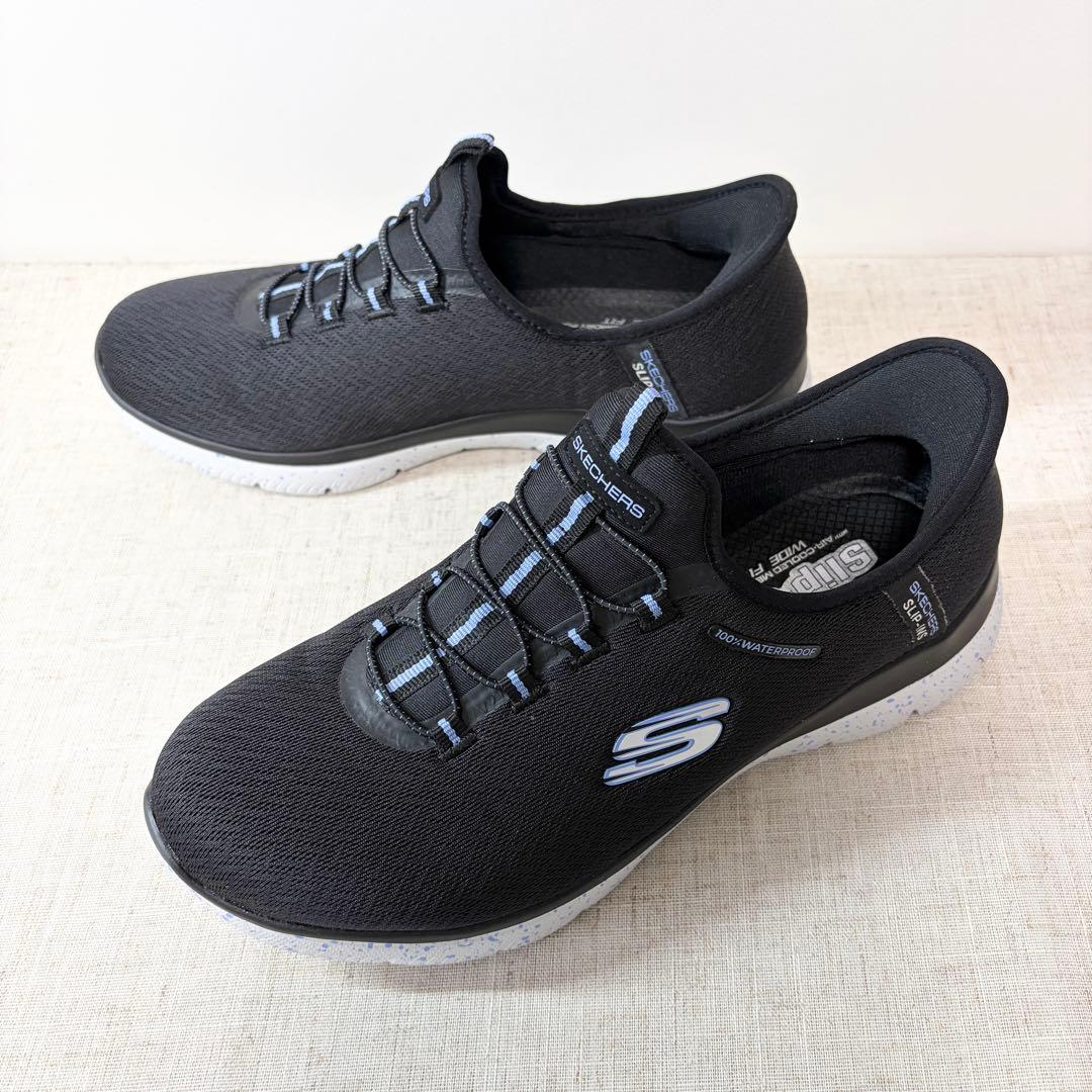 極美品★SKECHERS スケッチャーズ スリップインズ スリッポン 防水 幅広