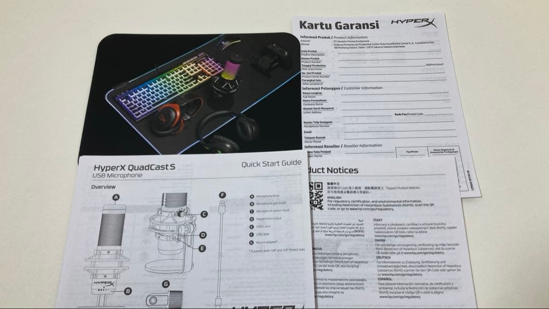 【美品】HyperX QuadCast S コンデンサーマイク
