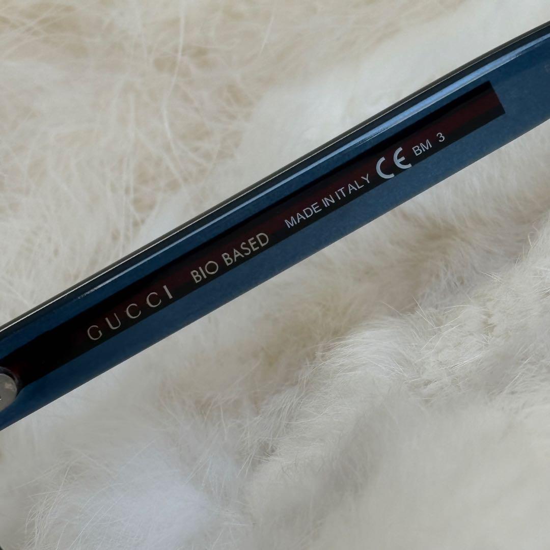 GUCCI サングラス シェリーライン 国内正規品 ブルーミラーレンズ