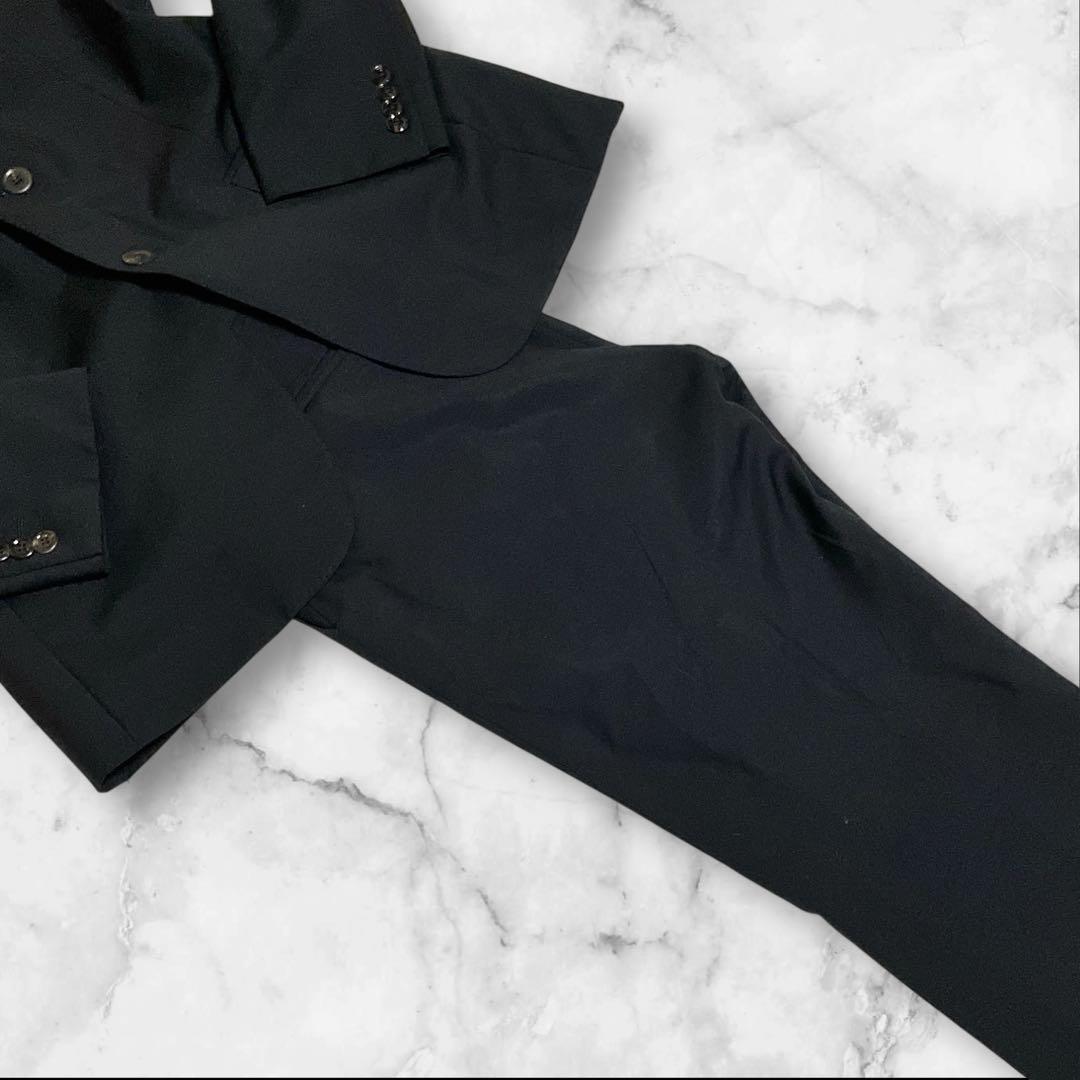 極美品☆ルイヴィトン☆スーツセットアップ☆裏地ロゴ☆モヘヤ混☆ブラック☆46☆M