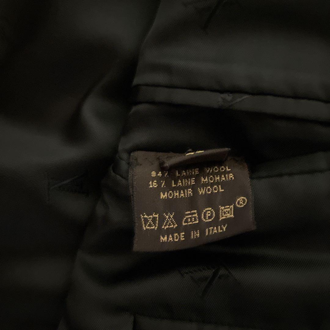 極美品☆ルイヴィトン☆スーツセットアップ☆裏地ロゴ☆モヘヤ混☆ブラック☆46☆M