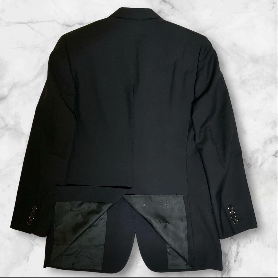 極美品☆ルイヴィトン☆スーツセットアップ☆裏地ロゴ☆モヘヤ混☆ブラック☆46☆M