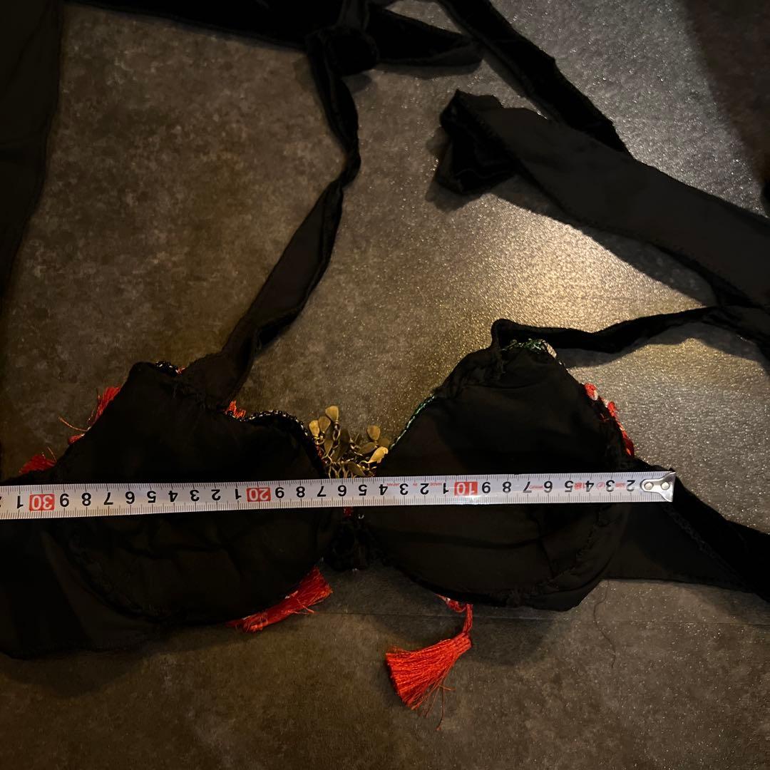 ベリーダンス　衣装　トライバル　フュージョン　赤　黒