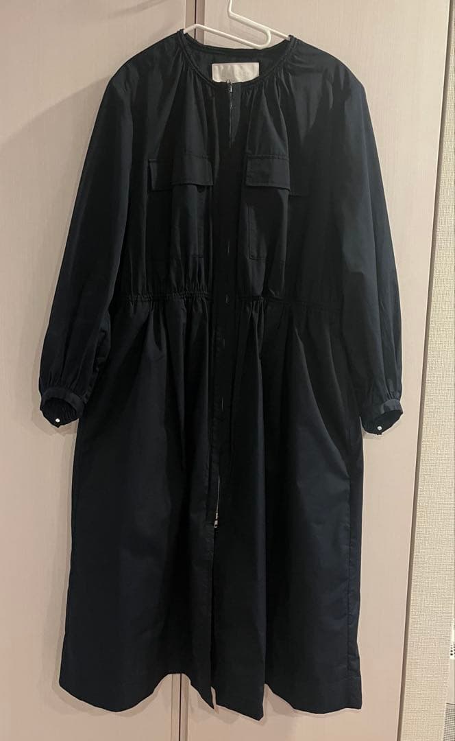 Ballsey ライトタフタ ジップアップロングコート ネイビー 36