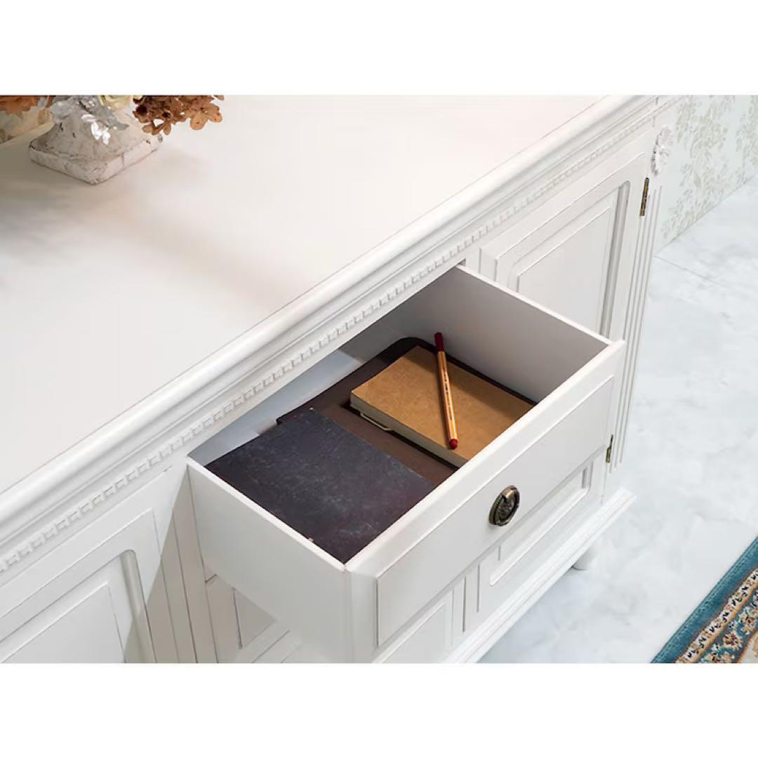 ヨーロピアン調リビングボード サイドボード キャビネット アンティーク風 姫家具