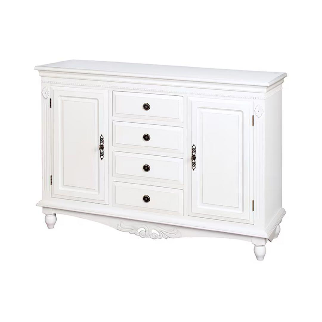 ヨーロピアン調リビングボード サイドボード キャビネット アンティーク風 姫家具