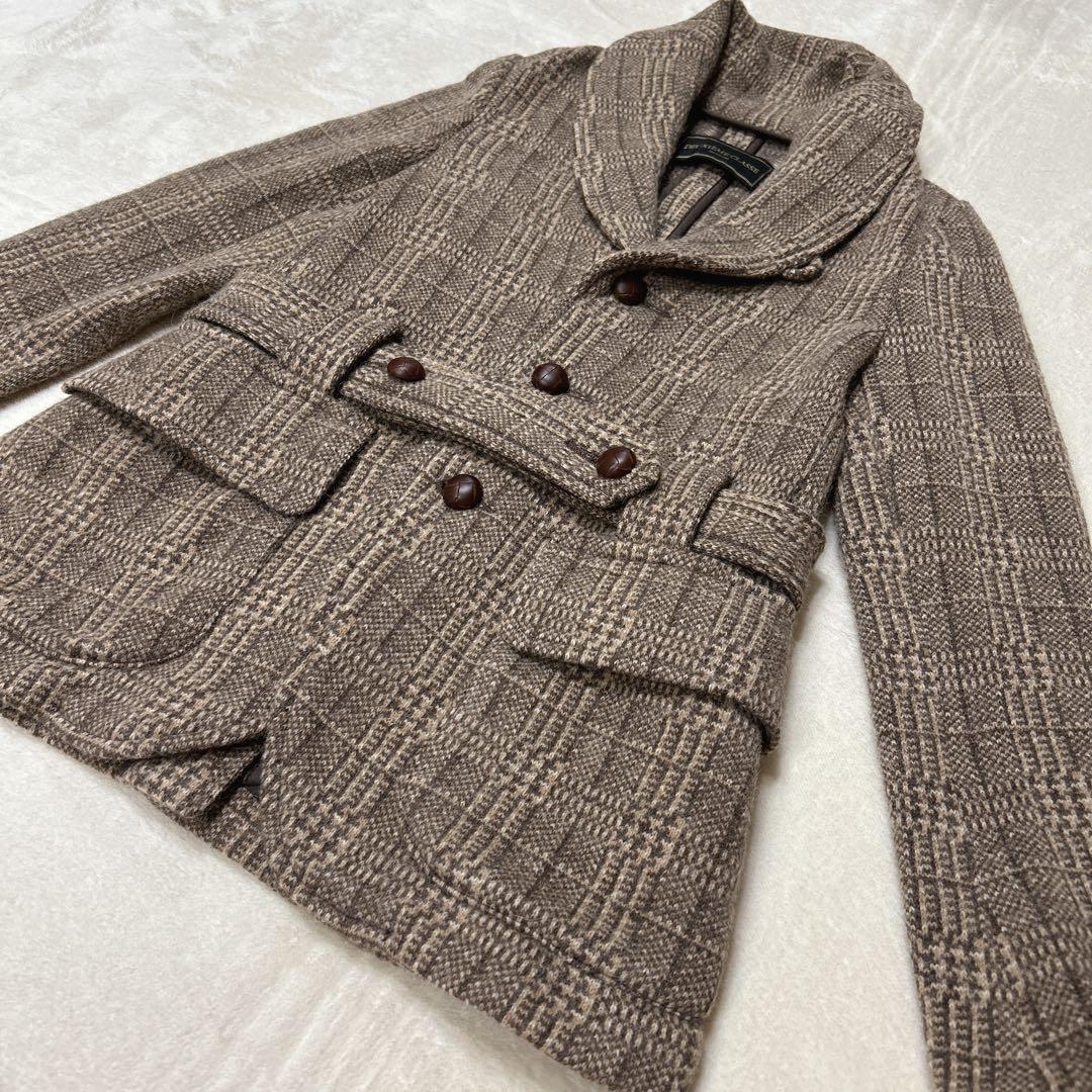 ドゥーズィエムクラス　テーラードジャケット ベルトエルボーパッチ ブラウン 36