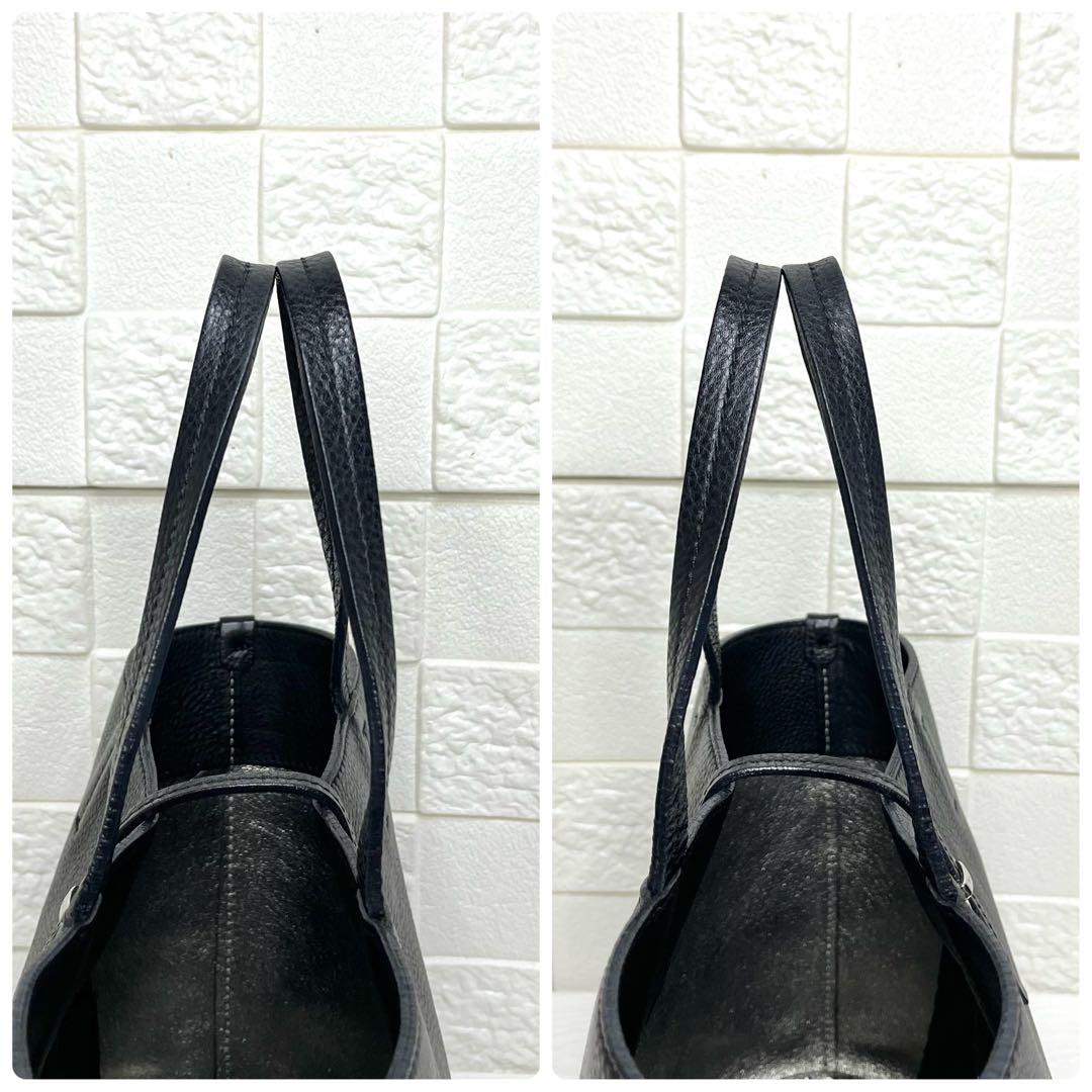 ✨極美品✨☘️フェラガモ☘️✨トートバッグ✨ダブルガンチーニ✨シボ革✨ブラック✨