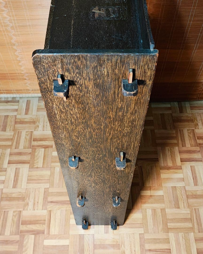 楔本棚4段　木製本棚　オープンラック　昭和レトロ　古家具