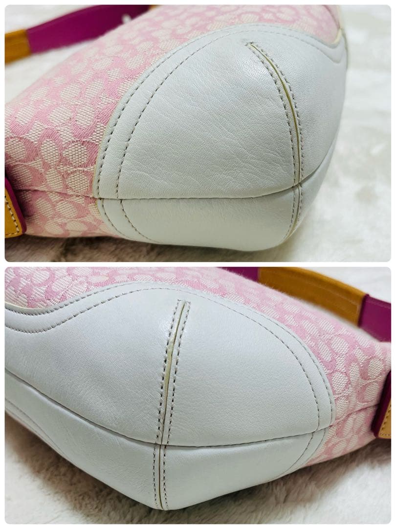 美品✨COACHコーチ　アクセサリーポーチ　6351 シグネチャー　希少カラー