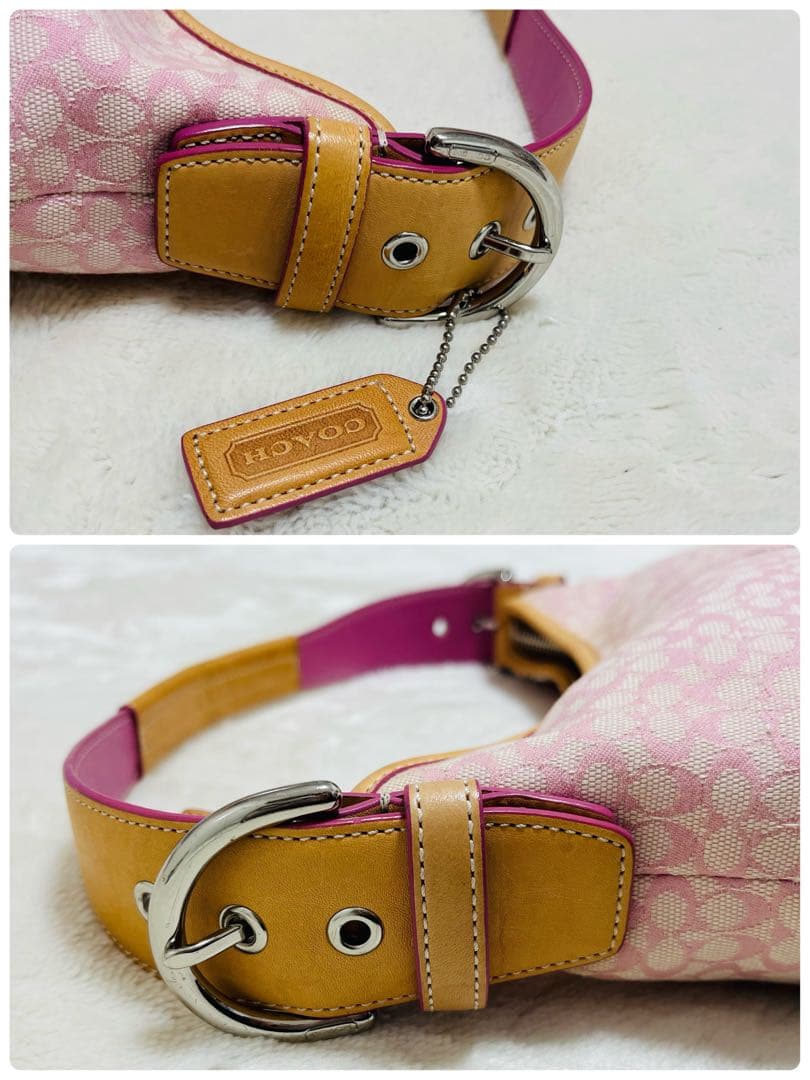 美品✨COACHコーチ　アクセサリーポーチ　6351 シグネチャー　希少カラー