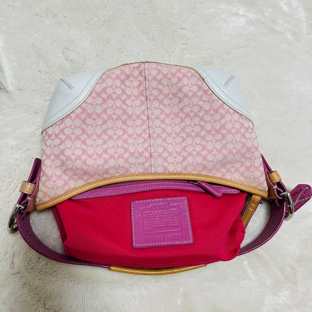 美品✨COACHコーチ　アクセサリーポーチ　6351 シグネチャー　希少カラー