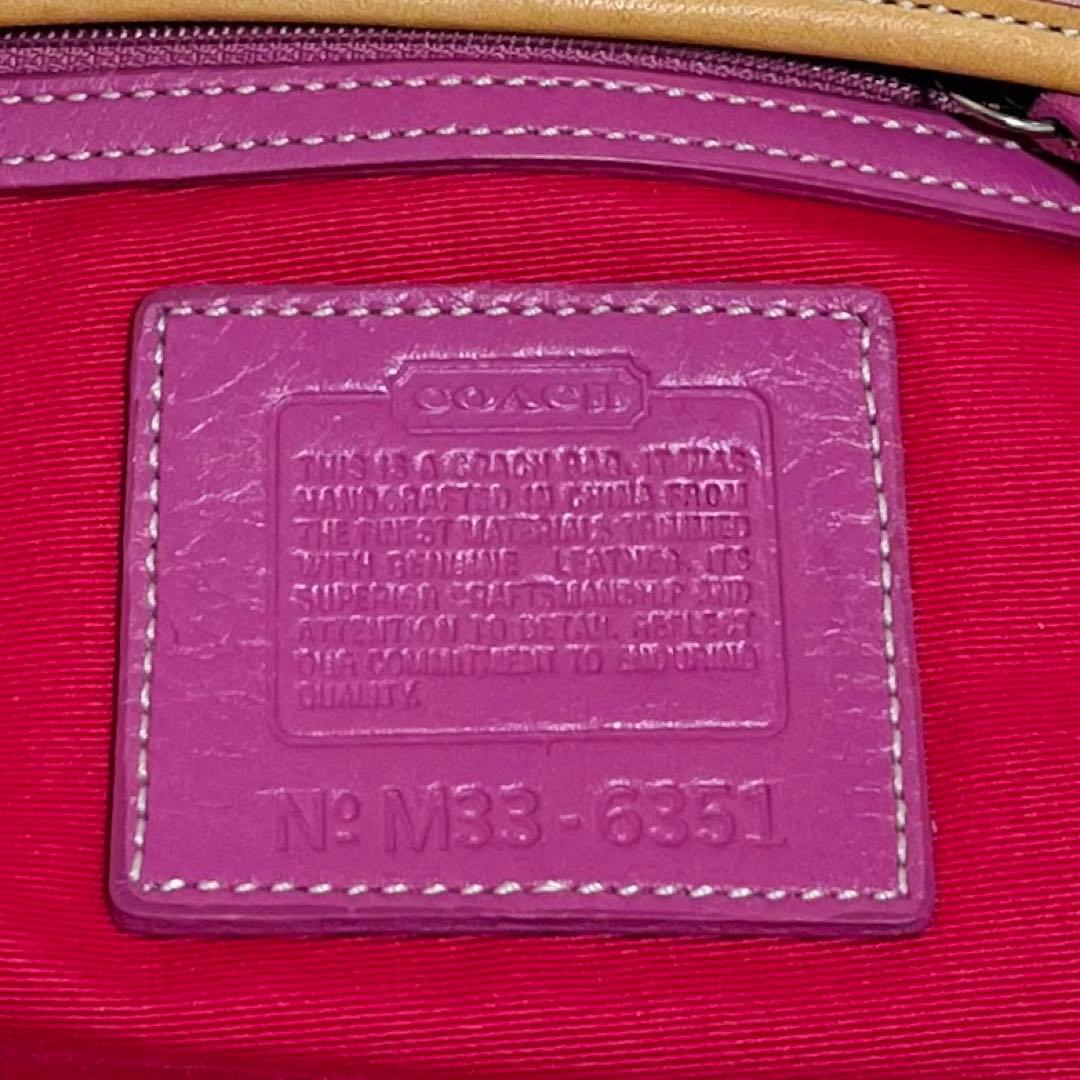 美品✨COACHコーチ　アクセサリーポーチ　6351 シグネチャー　希少カラー