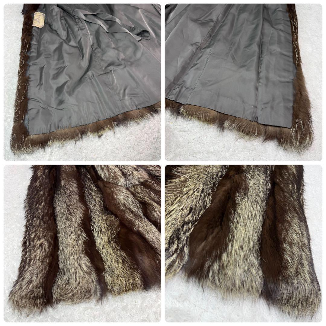 総丈117cm GRACE 肉厚 シルバーフォックス ロングコート 舐めし柔らか