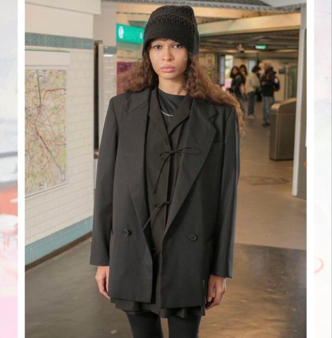 帽子 PERVERZE Crochet Knit Hat / Black