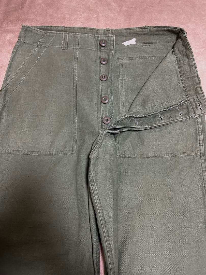 60s US Army OG 107 ベイカーパンツ W34 L33 ボタン