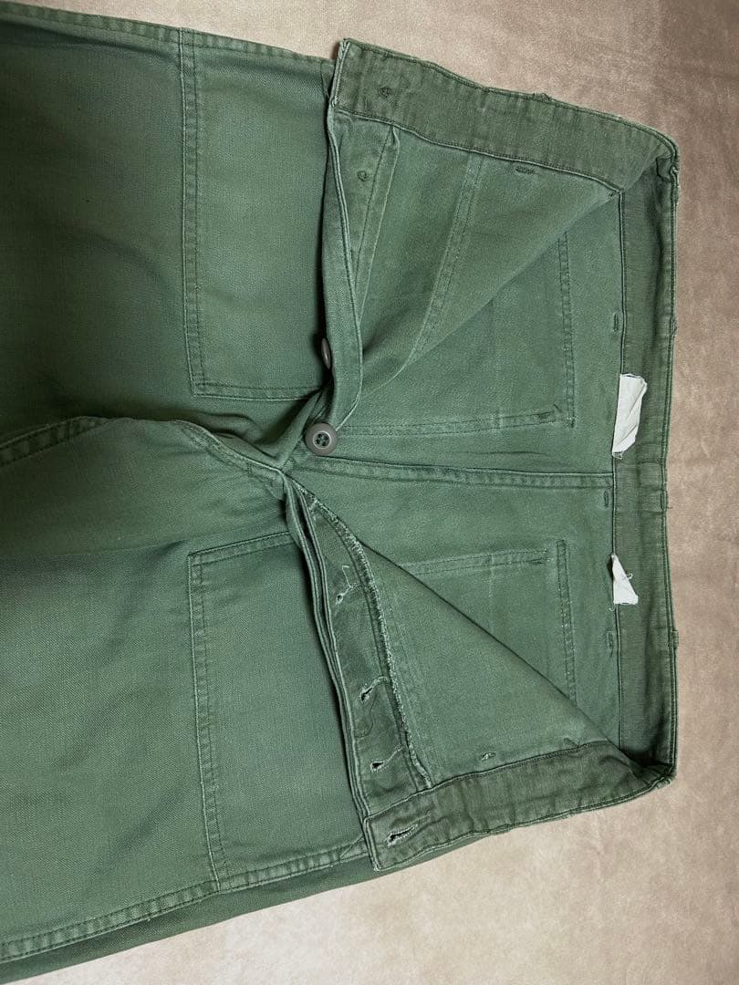 60s US Army OG 107 ベイカーパンツ W34 L33 ボタン