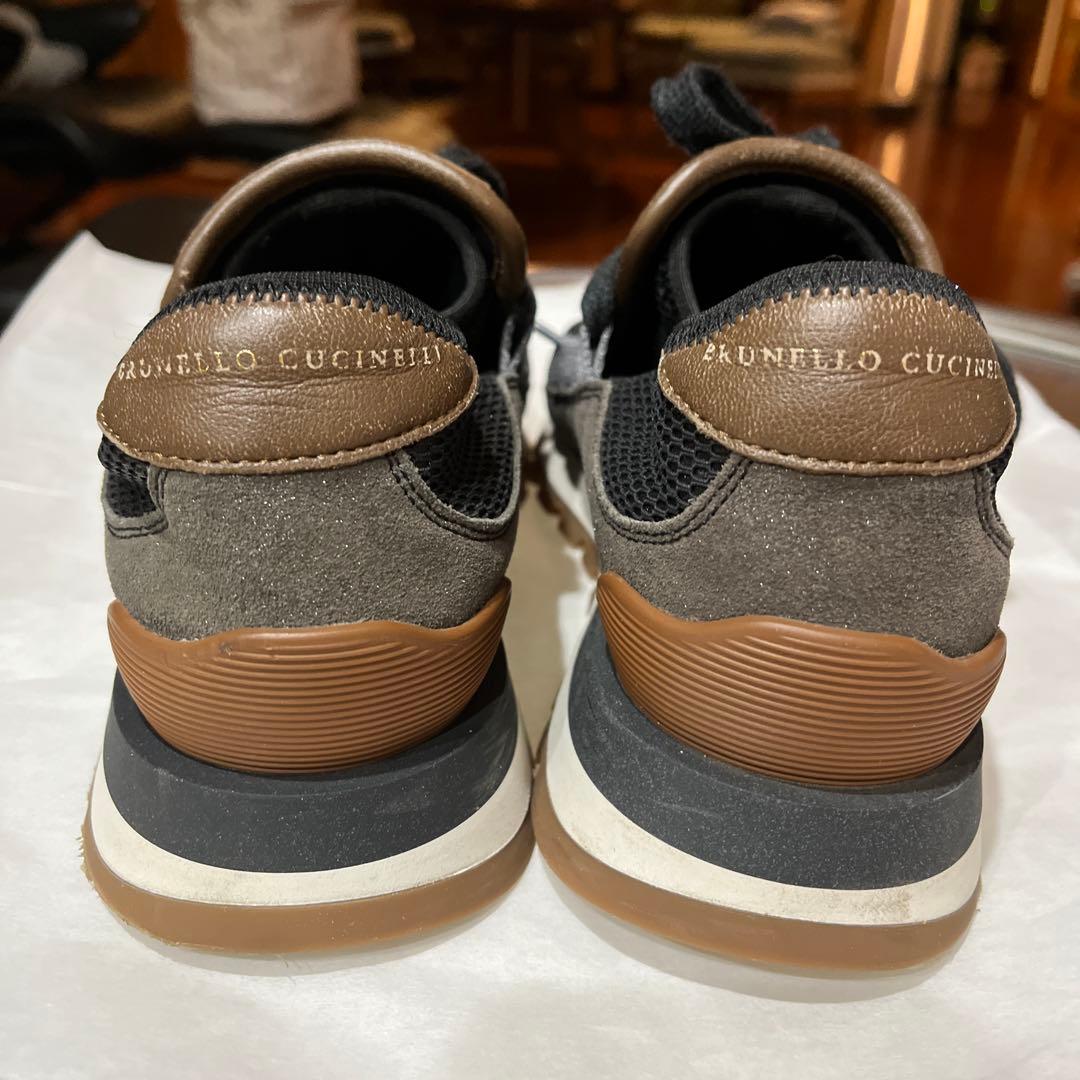 ブルネロクチネリスエード メッシュ スニーカー