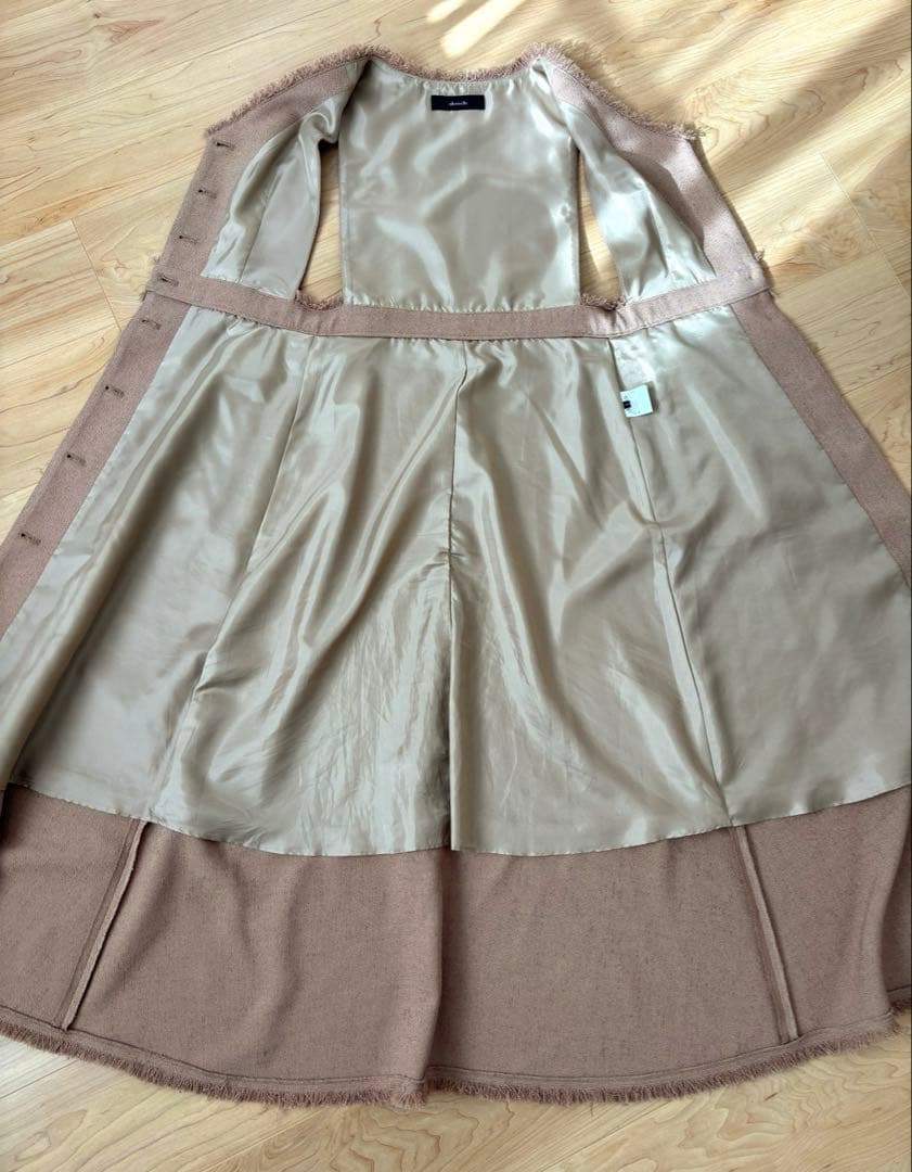 S様【超美品】アルアバイル ノンウールツイードフリンジフレアワンピース M