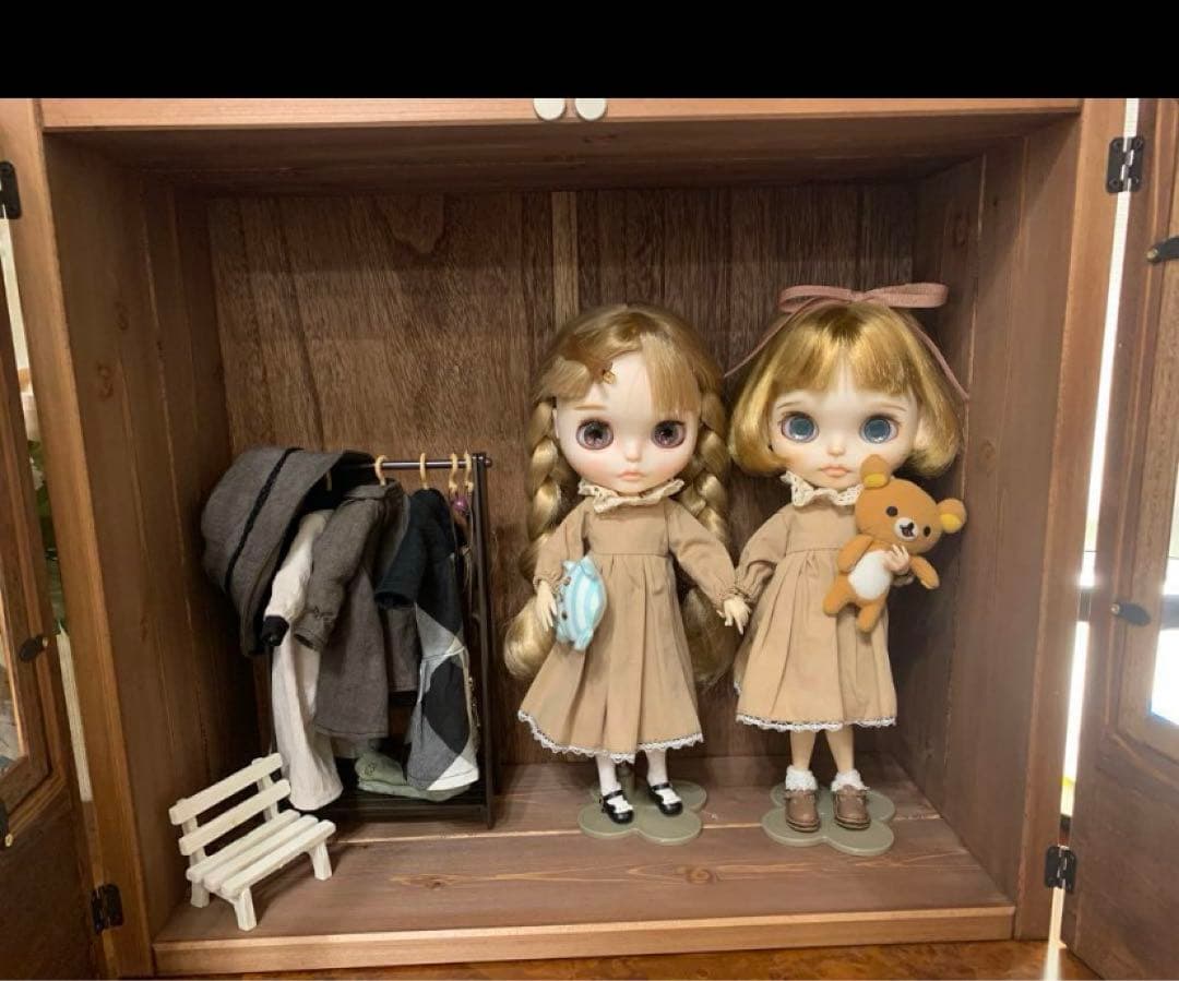 まるまる　人形用木製収納ケース　ハンドメイド　ブライス　アイシードール