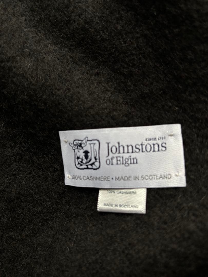 ジョンストンズ　カシミア 大判 ストール　ブラック
