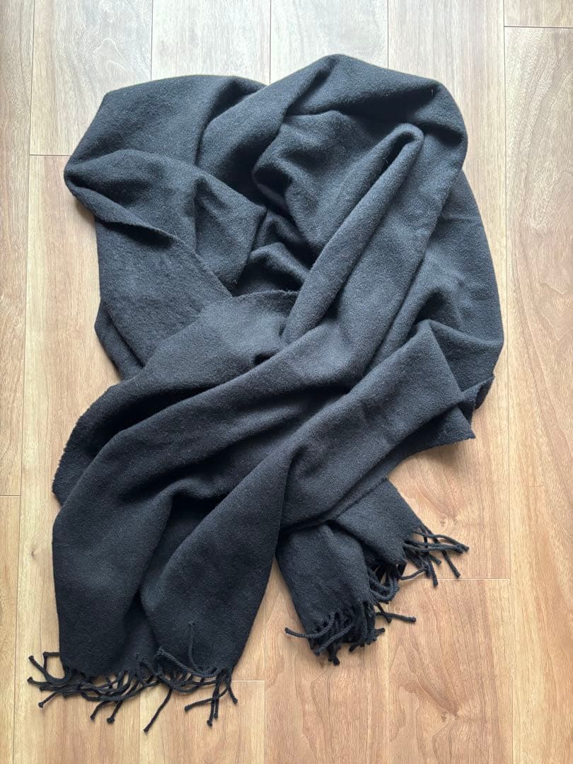 ジョンストンズ　カシミア 大判 ストール　ブラック