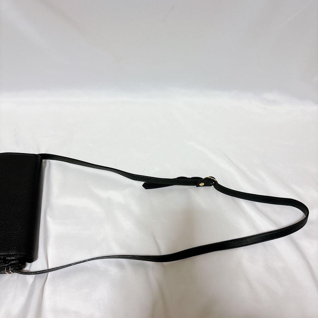 【美品】バーバリー ブラック レザー フラップ ショルダーバッグ ノバチェック