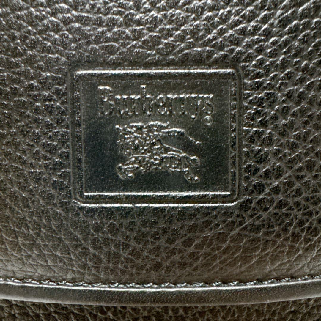 【美品】バーバリー ブラック レザー フラップ ショルダーバッグ ノバチェック