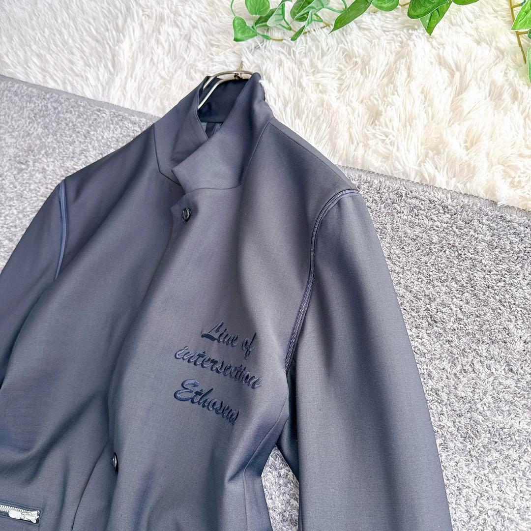 美品　エトセンス 2wayセットアップ 刺繍ロゴ　ワイドパンツ　ネイビー