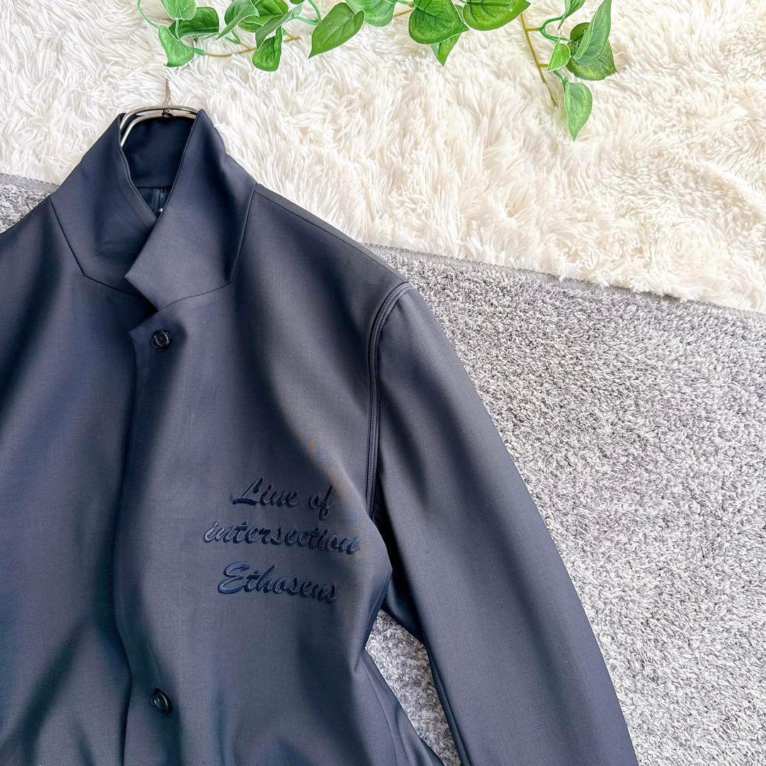 美品　エトセンス 2wayセットアップ 刺繍ロゴ　ワイドパンツ　ネイビー