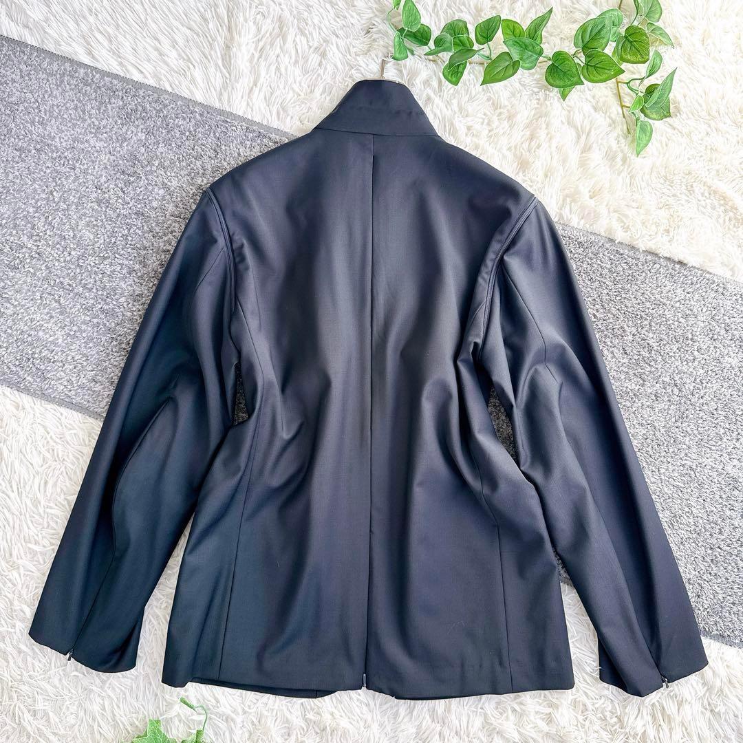 美品　エトセンス 2wayセットアップ 刺繍ロゴ　ワイドパンツ　ネイビー