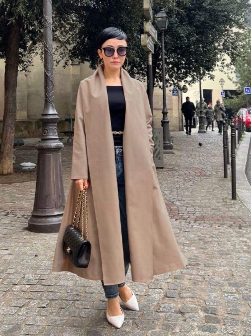 JENNE ショール風オードリーコート Mサイズ