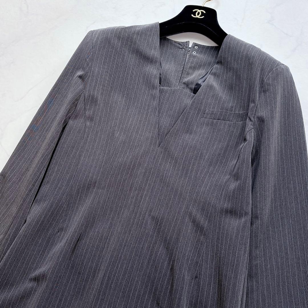 【ANDRESD】大人気完売　ピンストライプテーラードビスチェドレス　セレモニー