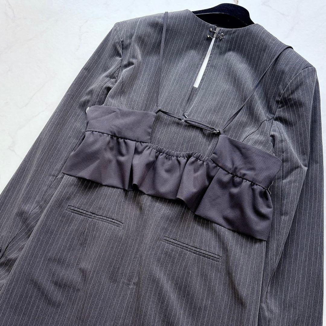 【ANDRESD】大人気完売　ピンストライプテーラードビスチェドレス　セレモニー