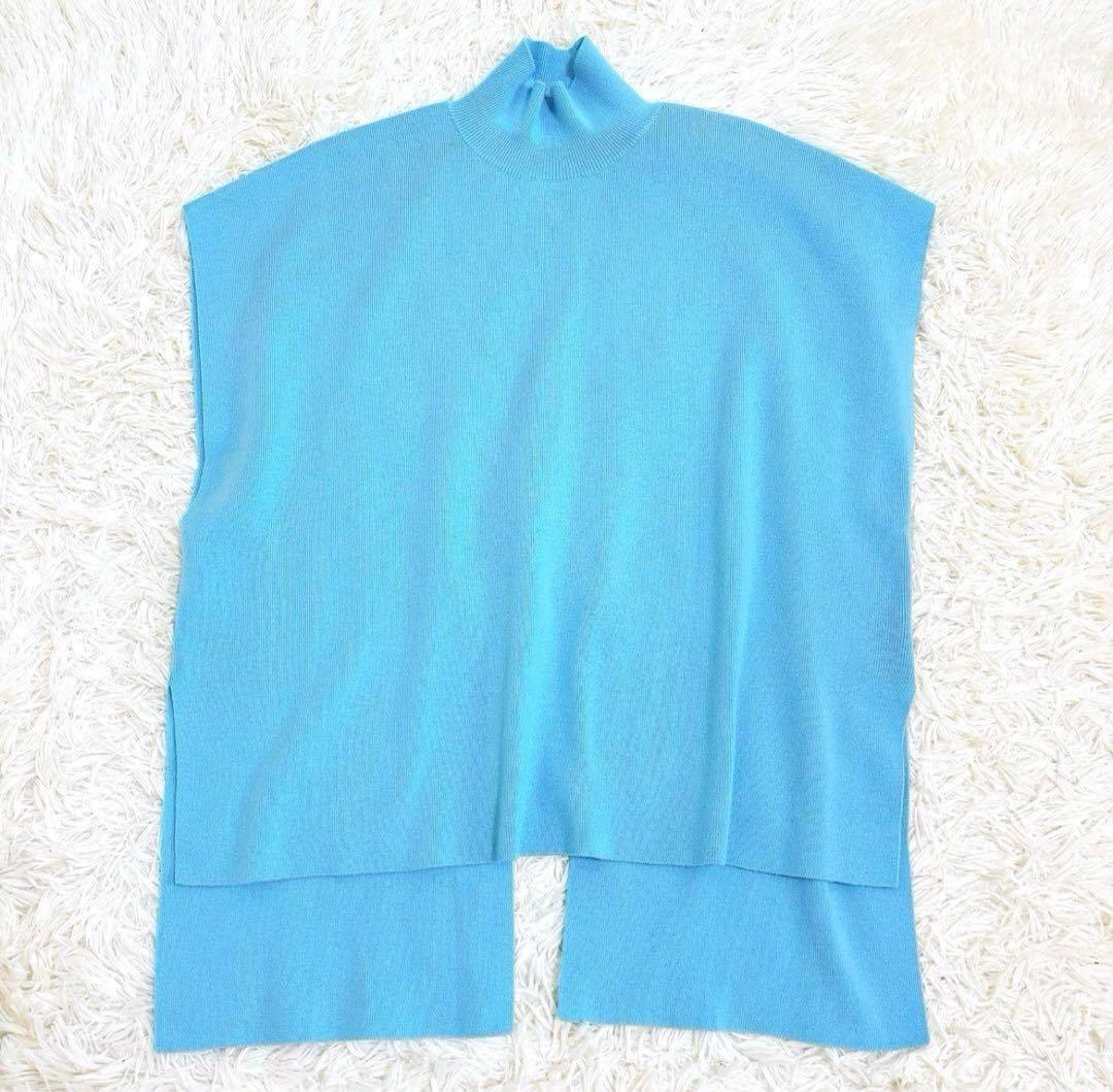 LE PHIL ルフィル バックオープン ニットベスト ブルー