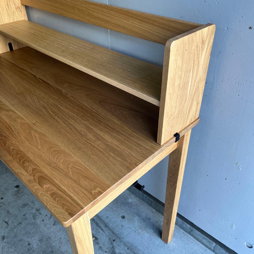 美品★無印 木製デスク オーク材 上置き棚付