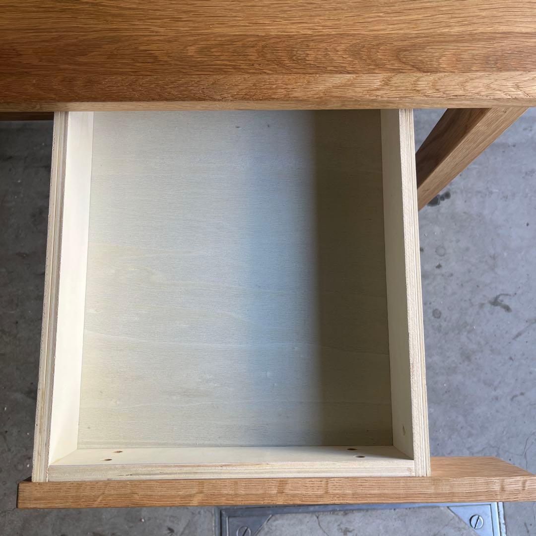 美品★無印 木製デスク オーク材 上置き棚付