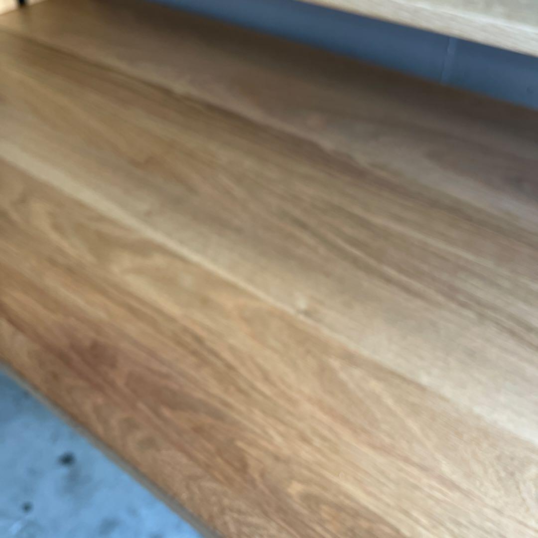 美品★無印 木製デスク オーク材 上置き棚付