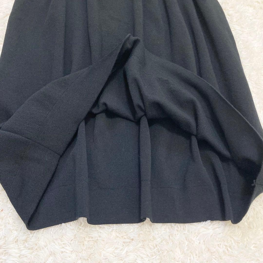 4.1万 24SS エストネーション 襟付きニットワンピース 極美品 黒