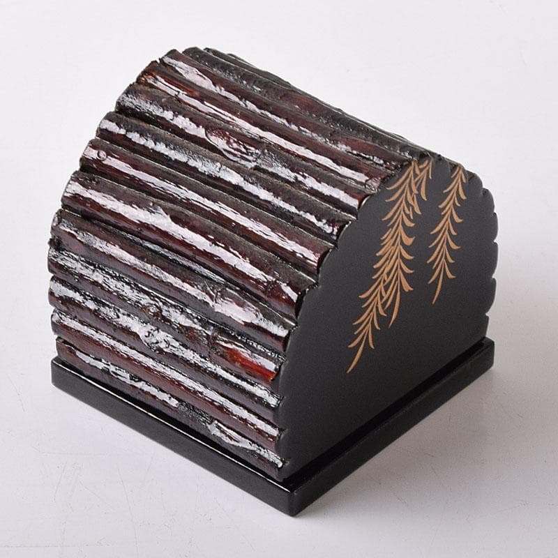 mu-tinctura　清峰造　柳蒔絵　烏帽子香合　共箱　V　7822