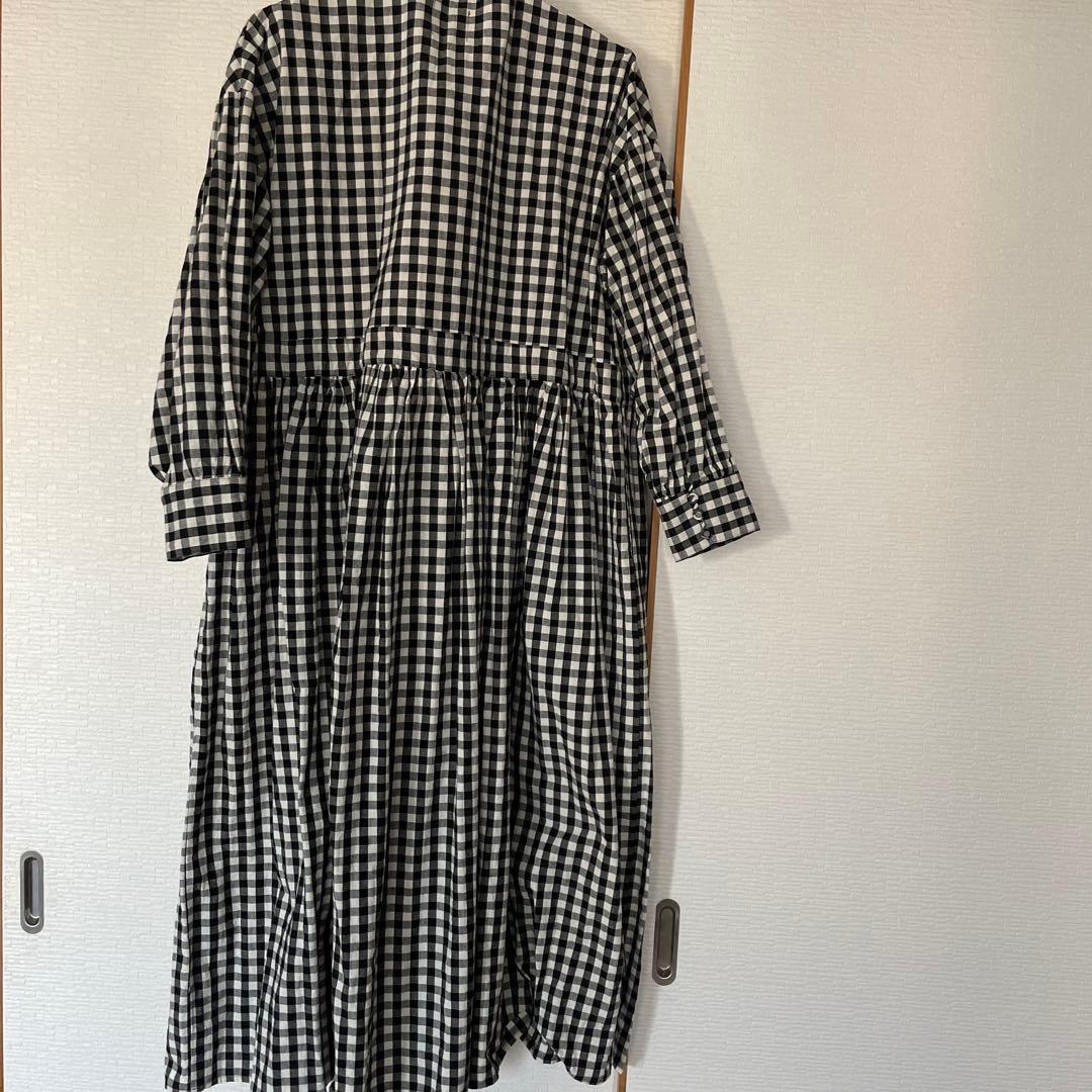 オオカミとフクロウ チェック柄ロングワンピース