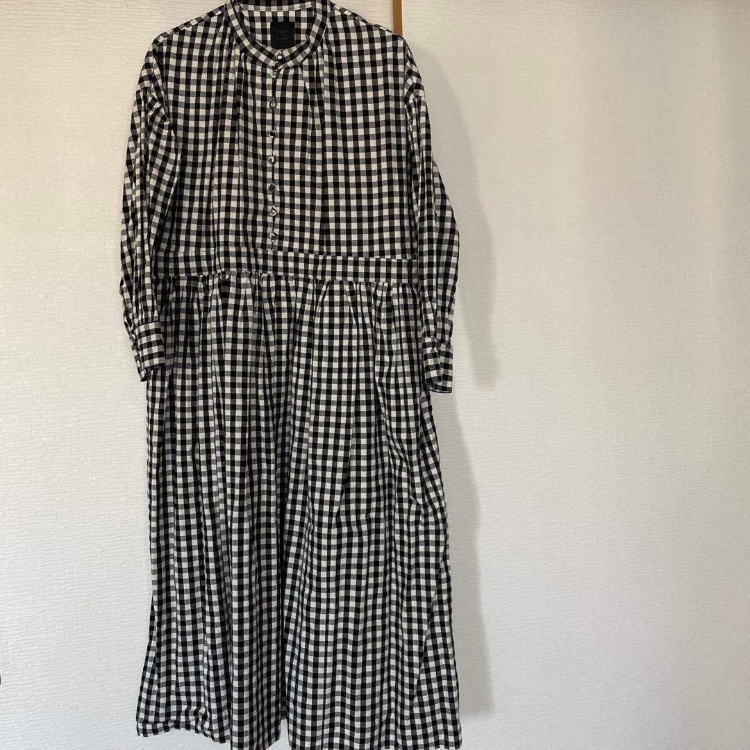 オオカミとフクロウ チェック柄ロングワンピース