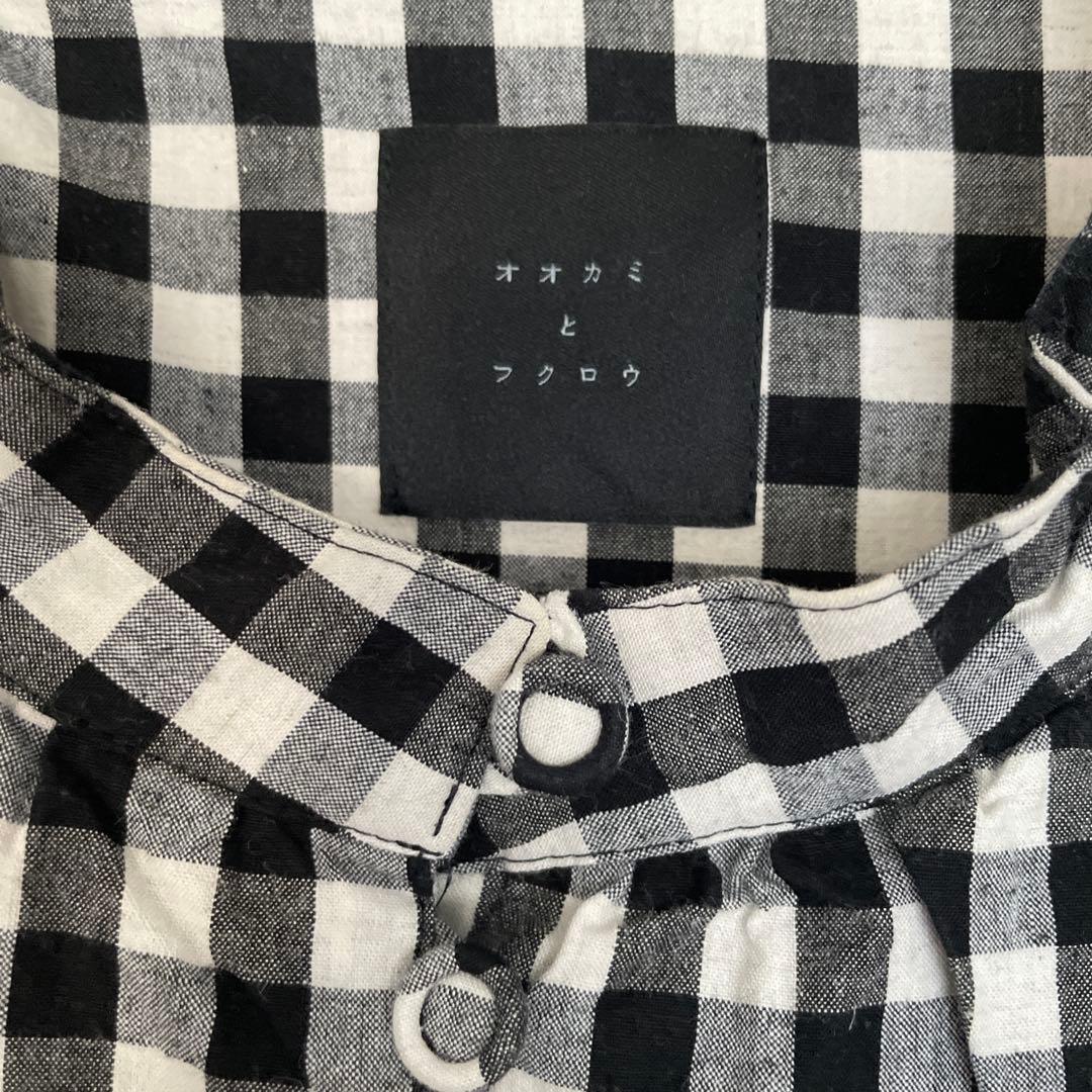オオカミとフクロウ チェック柄ロングワンピース