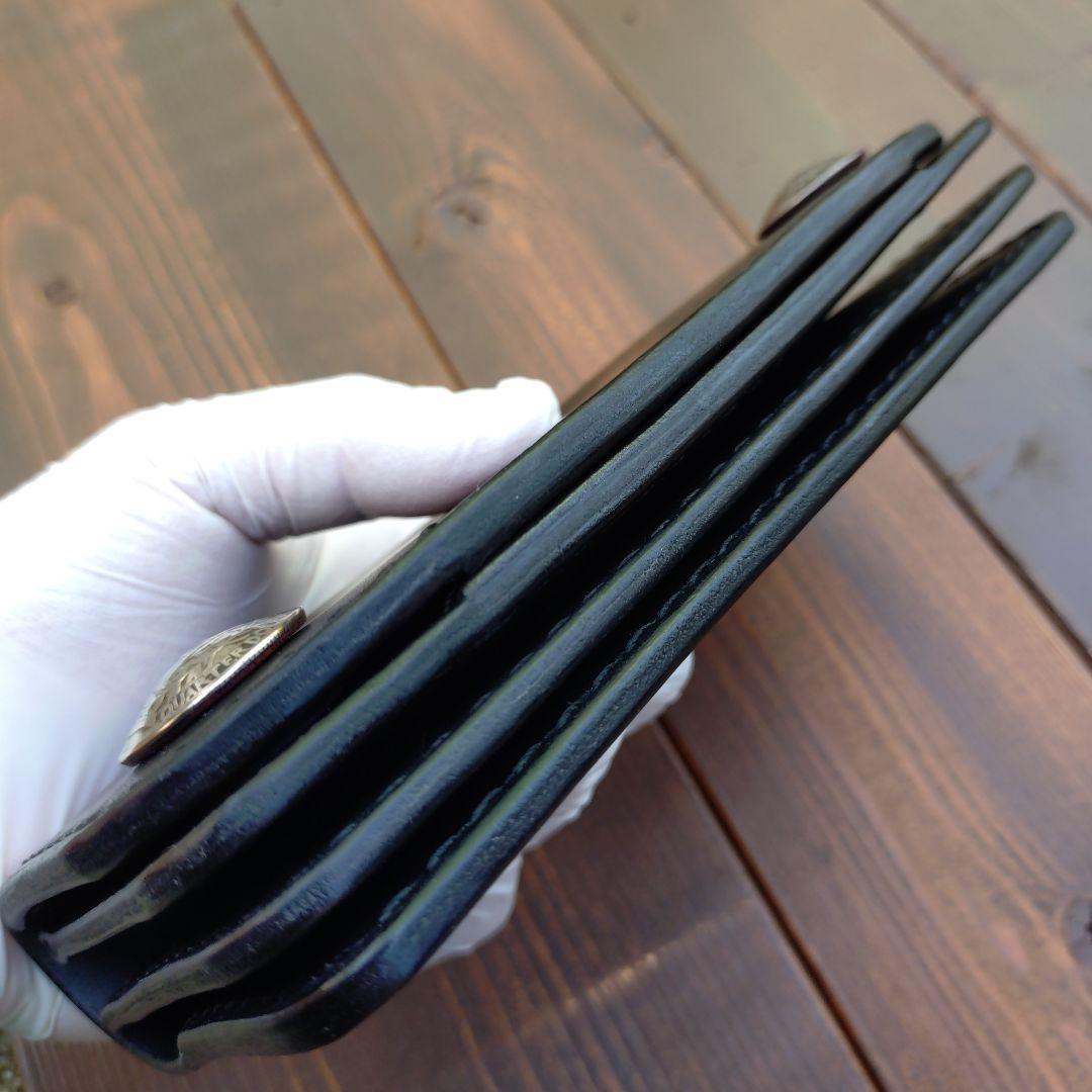 栃木オイルレザー❗️セミロングトラッカーウォレット❗️総手縫い[ハンドメイド品]