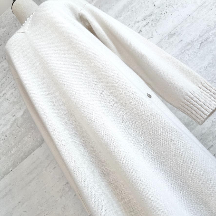 極美品★HERMES★カシミヤ100★Hロゴプレート★ニットワンピース